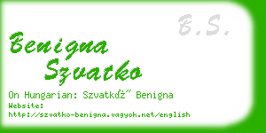 benigna szvatko business card